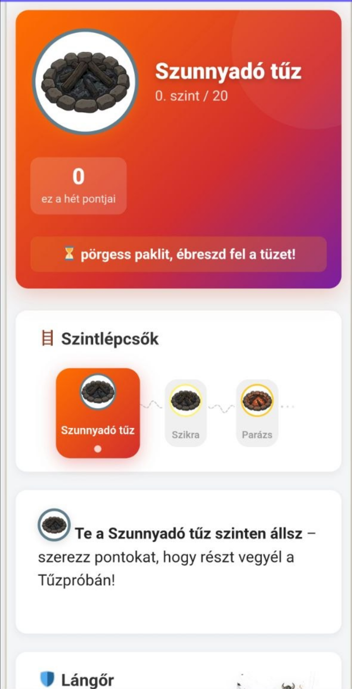 Lexilet Tűzpróba: szint és szintlépcsők